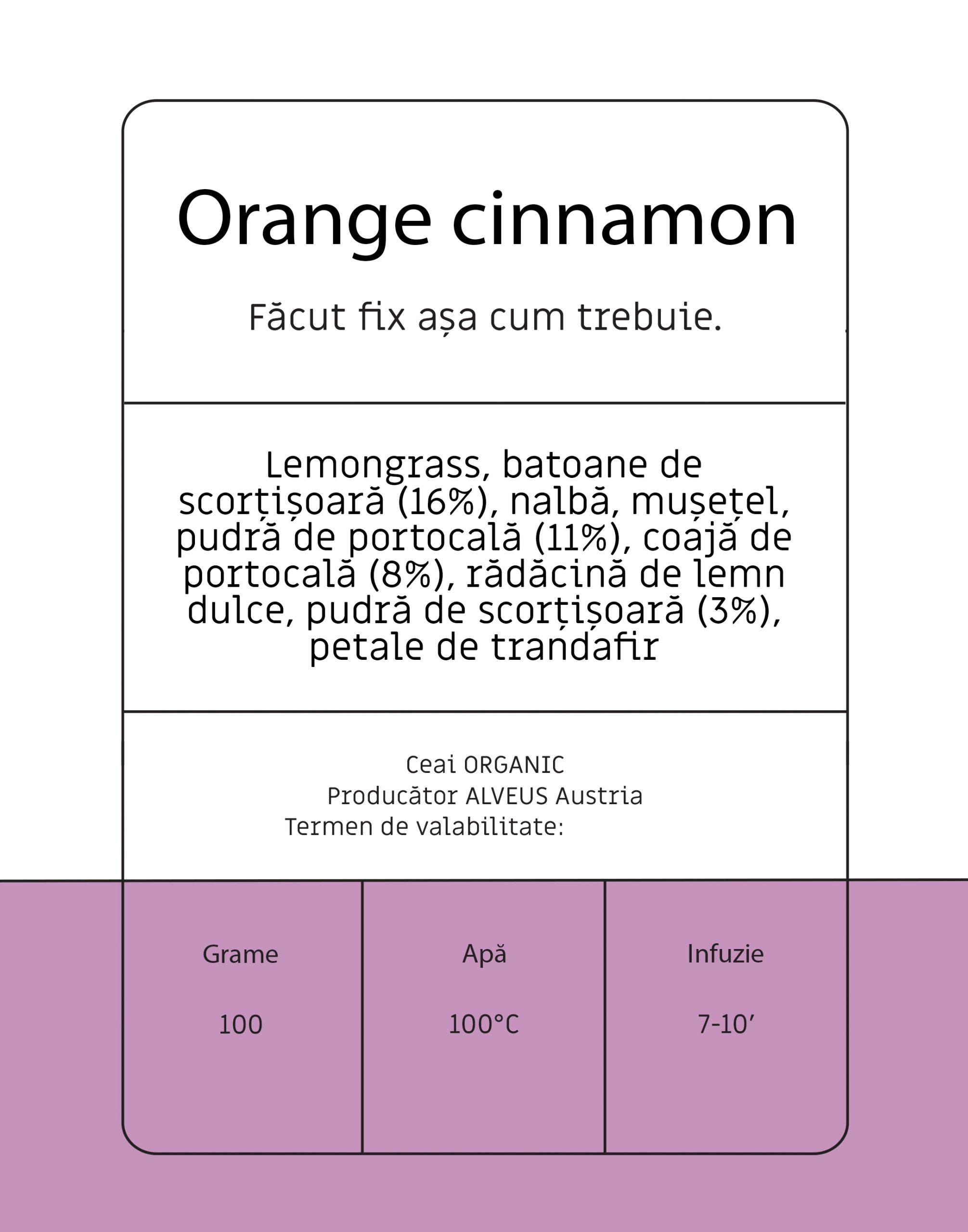 Orange cinnamon - Ceai de portocale cu scortisoara