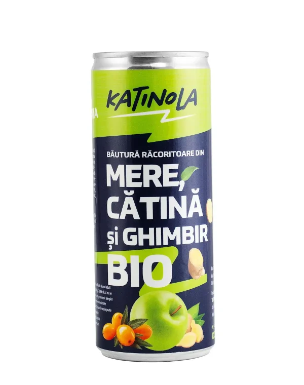 Doză răcoritoare cu suc de cătină, măr și ghimbir Katinola